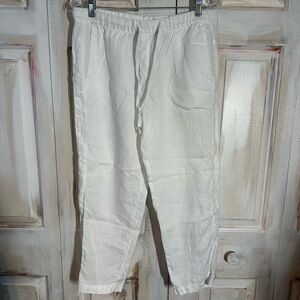 Like New J. JILL pure linen cropped pants